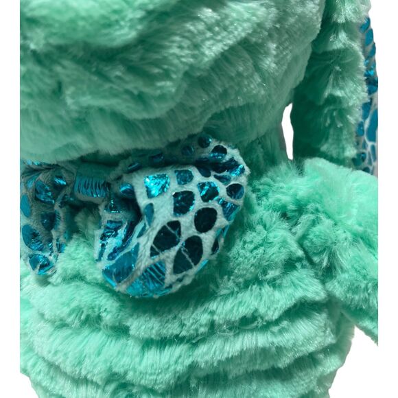 KellyToy Easter Bunny Rabbit Mint Green Metallic Ear Stuffed Animal Plush Bowtie - Picture 3 of 8
